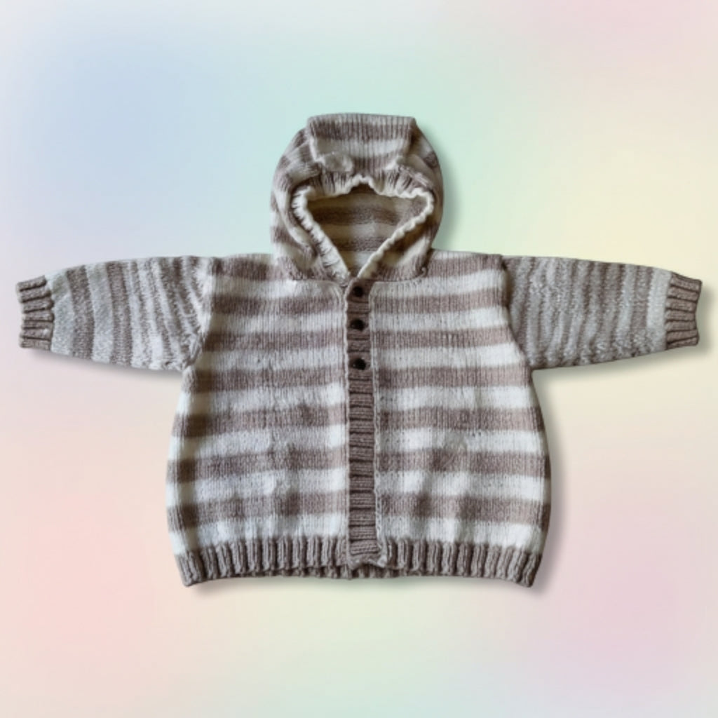 Boy's Striped Cardigan with Hood