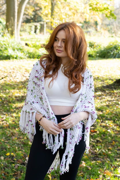 Knitted Floral Shawl