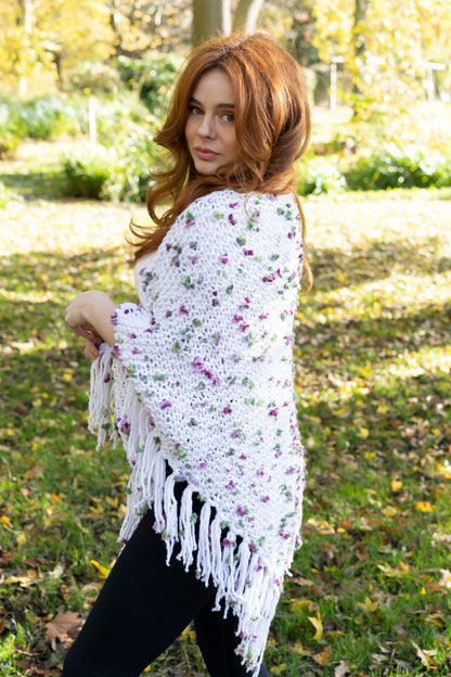 Knitted Floral Shawl