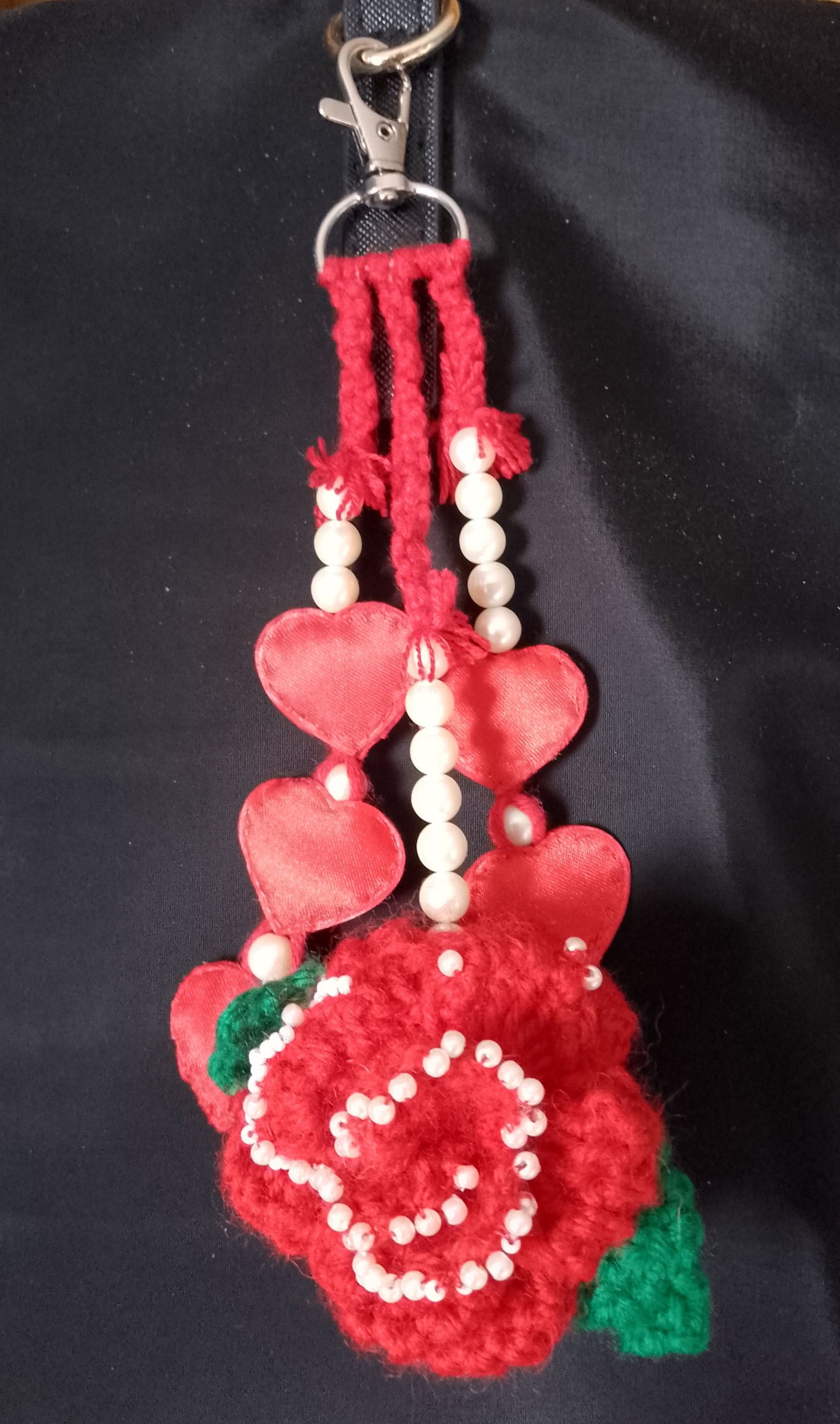 Hearts 'n Flowers Key/Bag Fob