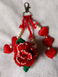 Hearts 'n Flowers Key/Bag Fob
